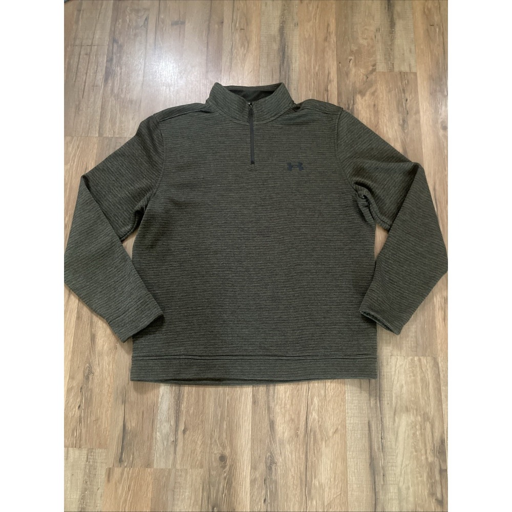 Under Armour Storm 1/4 Zip Sweater Mens Large Green Outdoors Pullover Gorpcore